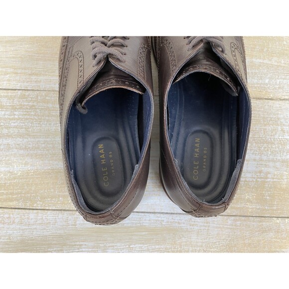 COLE HAAN GRAND.OS WINGTIP OXFORD Dress Shoes Dark Brown Leather Men’s  Size 12 main image 4